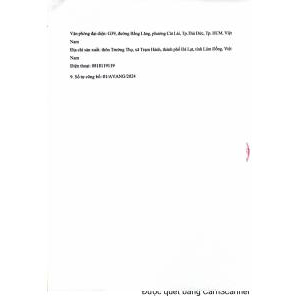 Giấy phép kinh doanh Caffe A Vàng